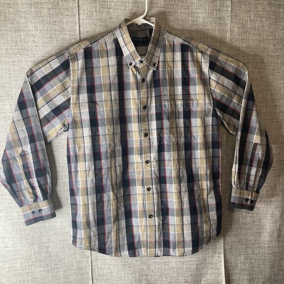 Cotton Traders Long Sleeve Multicolor Check Shirt Mens Large 100% Cotton - Picture 1 of 6